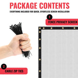 SEALTECH 5-ft H x 25-ft W White Non-Recycled Polypropylene Chain Link Fence Screen