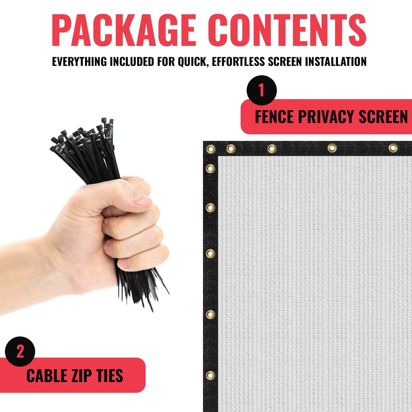SEALTECH 6-ft H x 10-ft W White Non-Recycled Polypropylene Chain Link Fence Screen