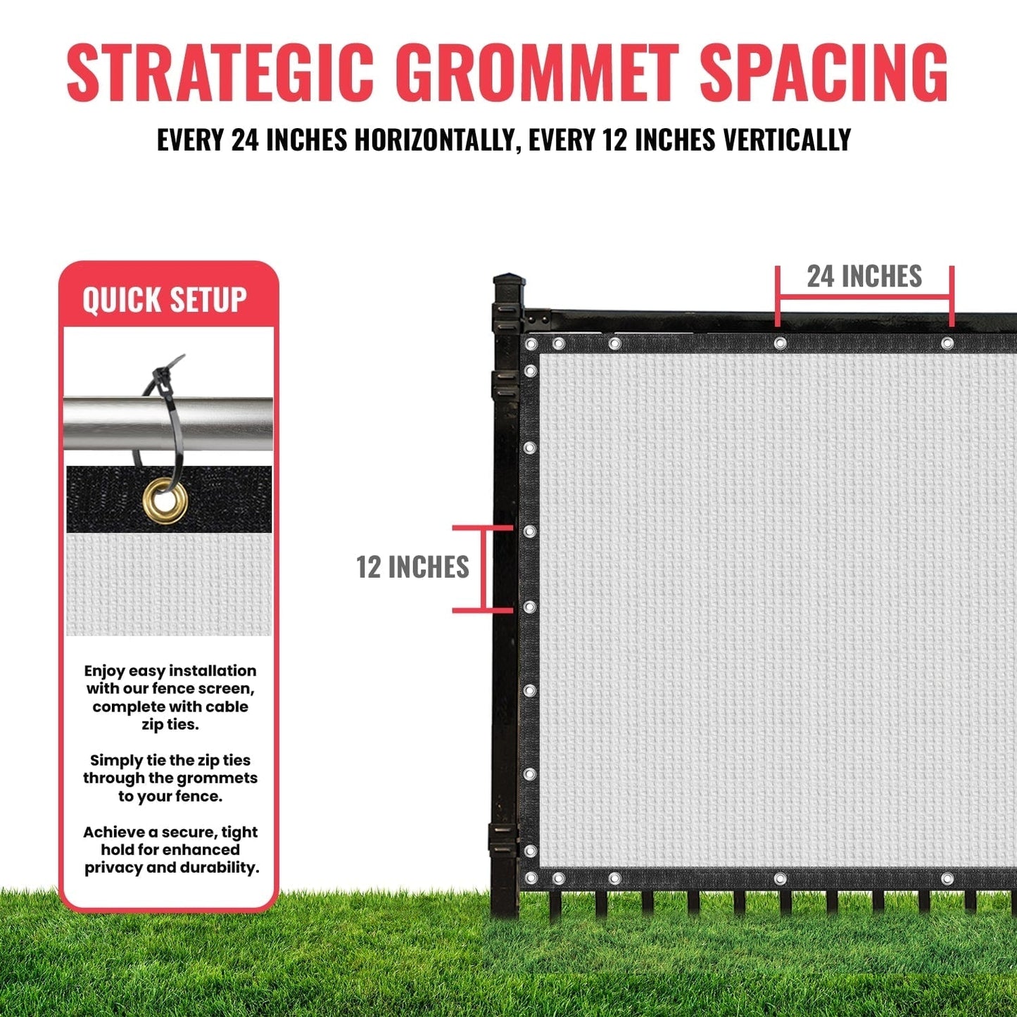 SEALTECH 8-ft H x 20-ft W White Non-Recycled Polypropylene Chain Link Fence Screen