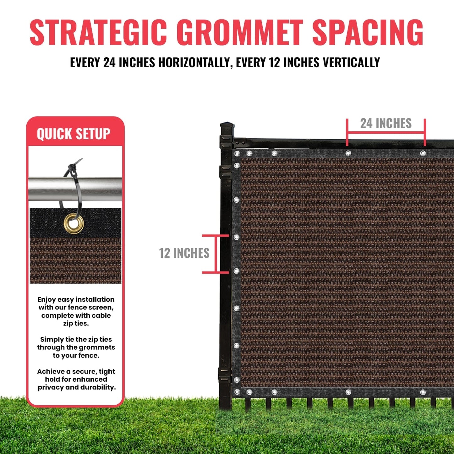 SEALTECH 4-ft H x 25-ft W Brown Non-Recycled Polypropylene Chain Link Fence Screen