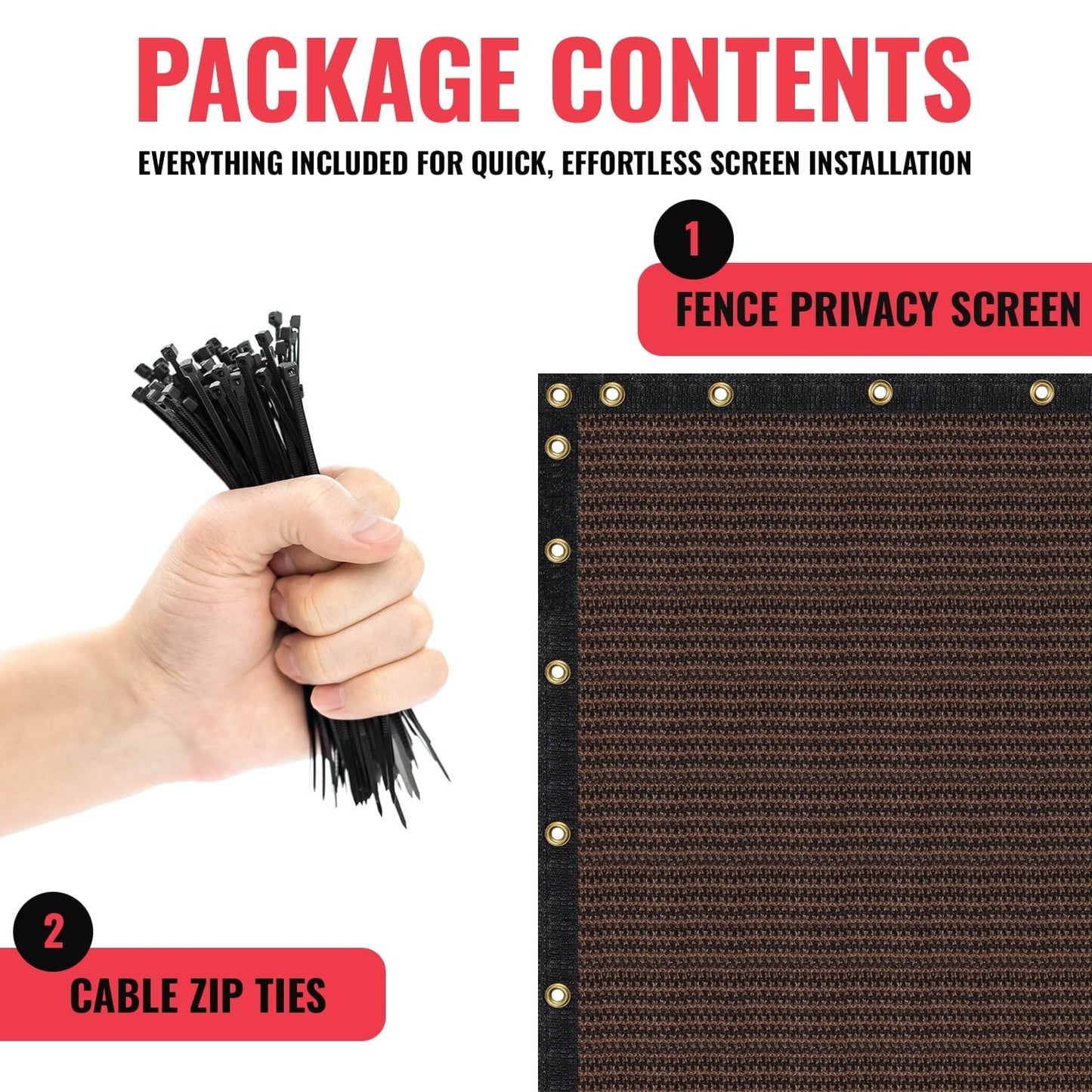 SEALTECH 8-ft H x 50-ft W Brown Non-Recycled Polypropylene Chain Link Fence Screen
