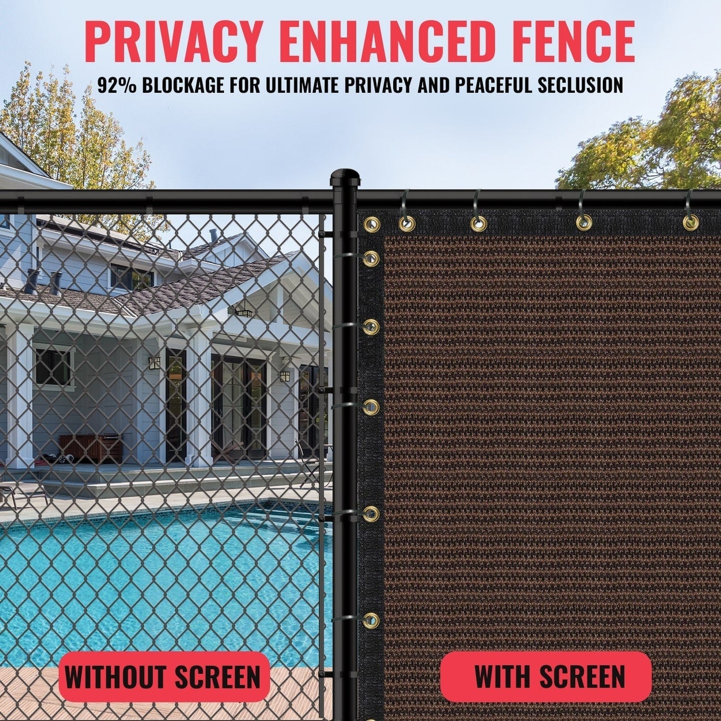 SEALTECH 8-ft H x Brown Non-Recycled Polypropylene Chain Link Fence Screen