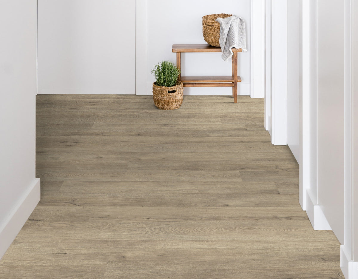 Shaw Perennial Dublin Brown 6-mil x 6-in W x 48-in L Waterproof Glue Down Luxury Vinyl Plank Flooring (53.93-sq ft/ Carton)