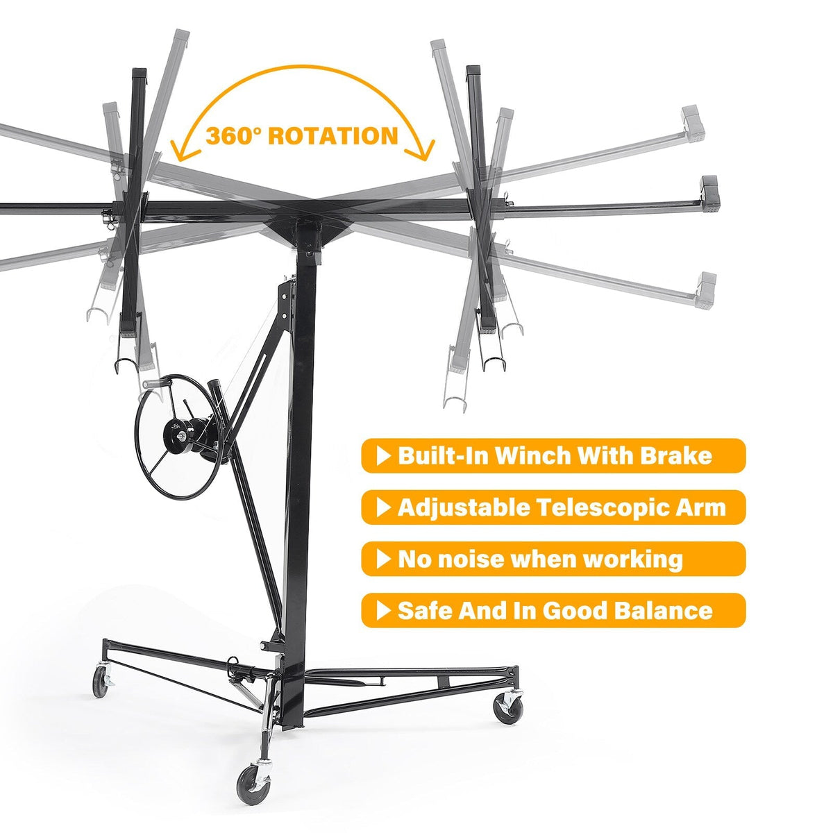 Maocao Hoom 13ft Drywall Lift 13-ft H x 53.5-in L x 53.5-in W Steel Drywall Lift