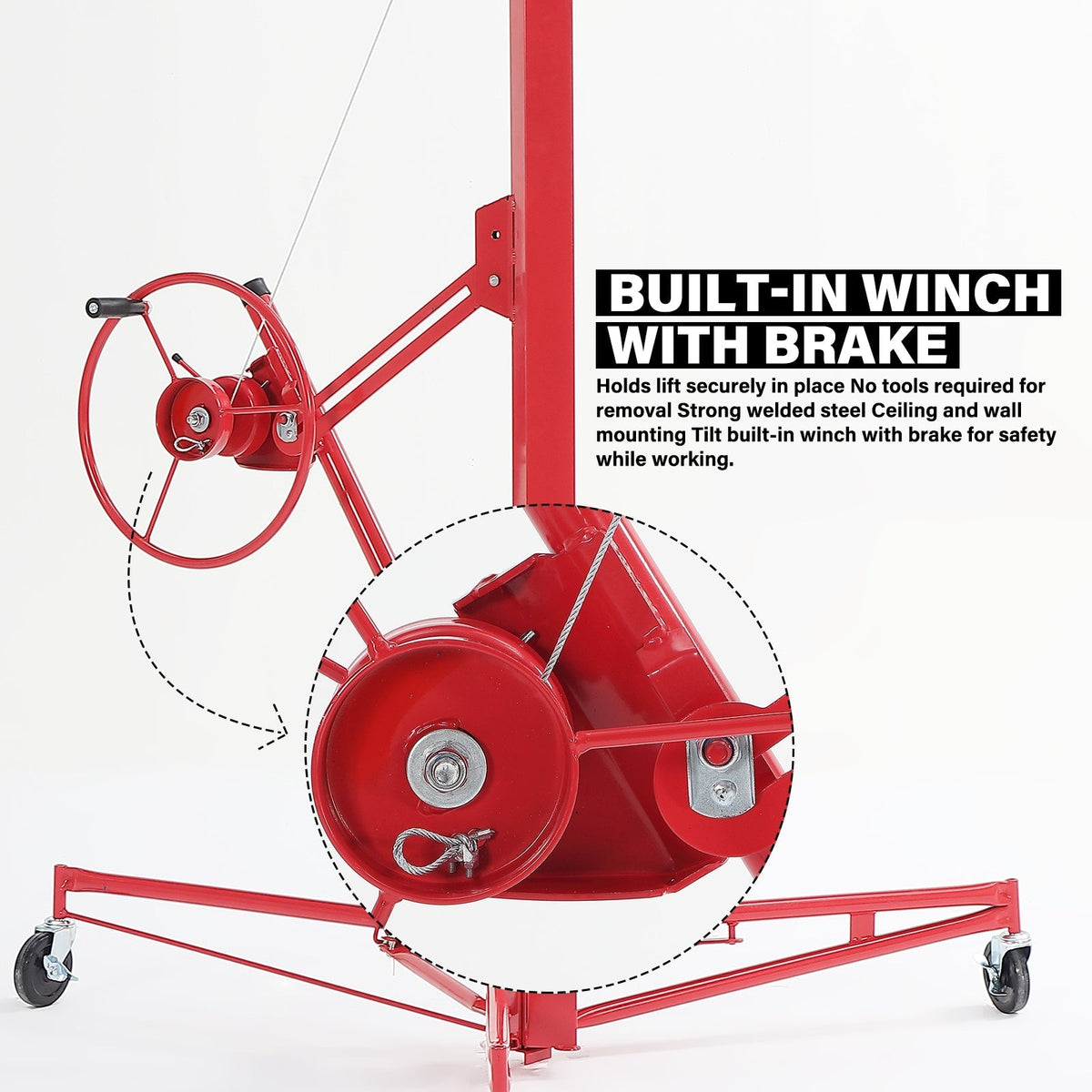 Maocao Hoom 11ft Red Drywall Lift 11-ft H x 53.5-in L x 53.5-in W Steel Drywall Lift