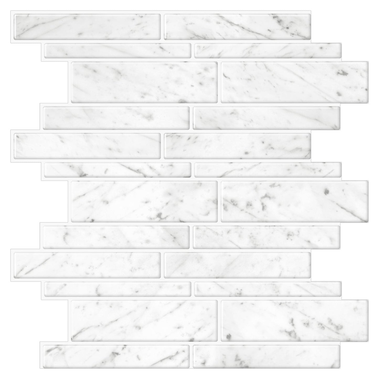 Mureno Dimensions Light marbled 12-in x 12-in Matte PVC Marble look Multi-shaped Peel and stick Mosaic Wall Tile product image