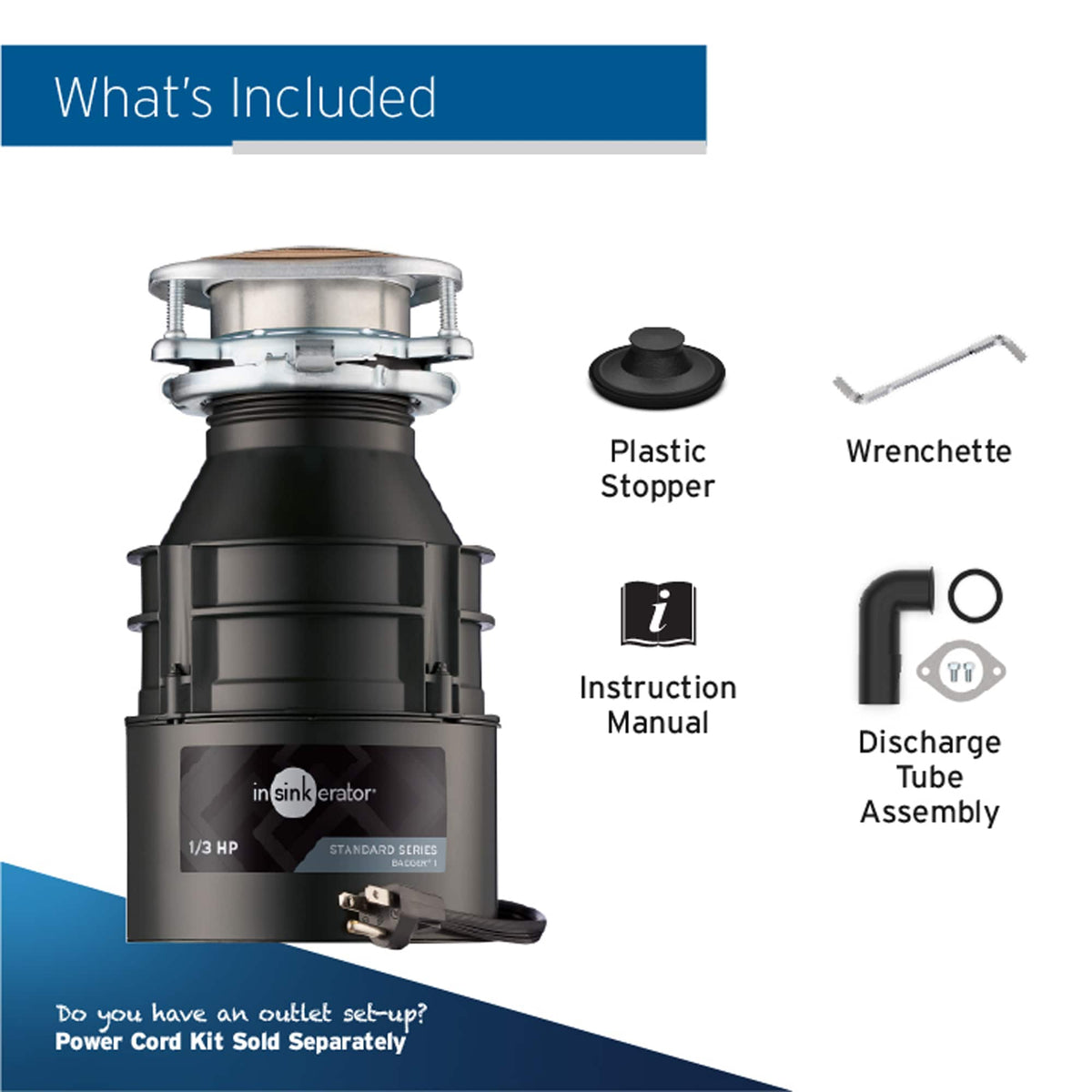 InSinkErator Badger 1 Series 1/3-HP Continuous Feed Garbage Disposal