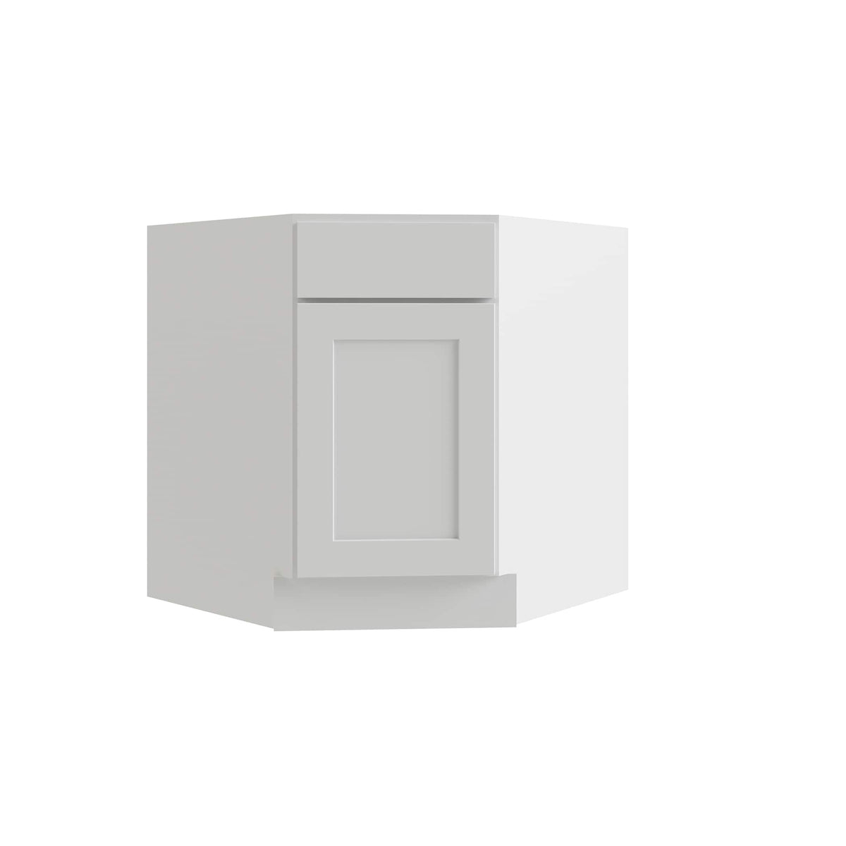 RELIABILT Parkstone 32-in W x 34.5-in H x 24-in D White Diagonal Corner Base Fully Assembled Plywood Cabinet (Flat Panel Shaker Style)