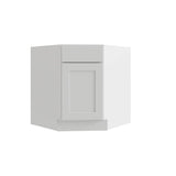 RELIABILT Parkstone 32-in W x 34.5-in H x 24-in D White Diagonal Corner Base Fully Assembled Plywood Cabinet (Flat Panel Shaker Style)