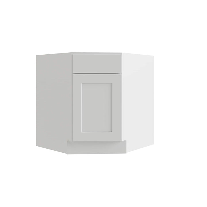 RELIABILT Parkstone 32-in W x 34.5-in H x 24-in D White Diagonal Corner Base Fully Assembled Plywood Cabinet (Flat Panel Shaker Style)