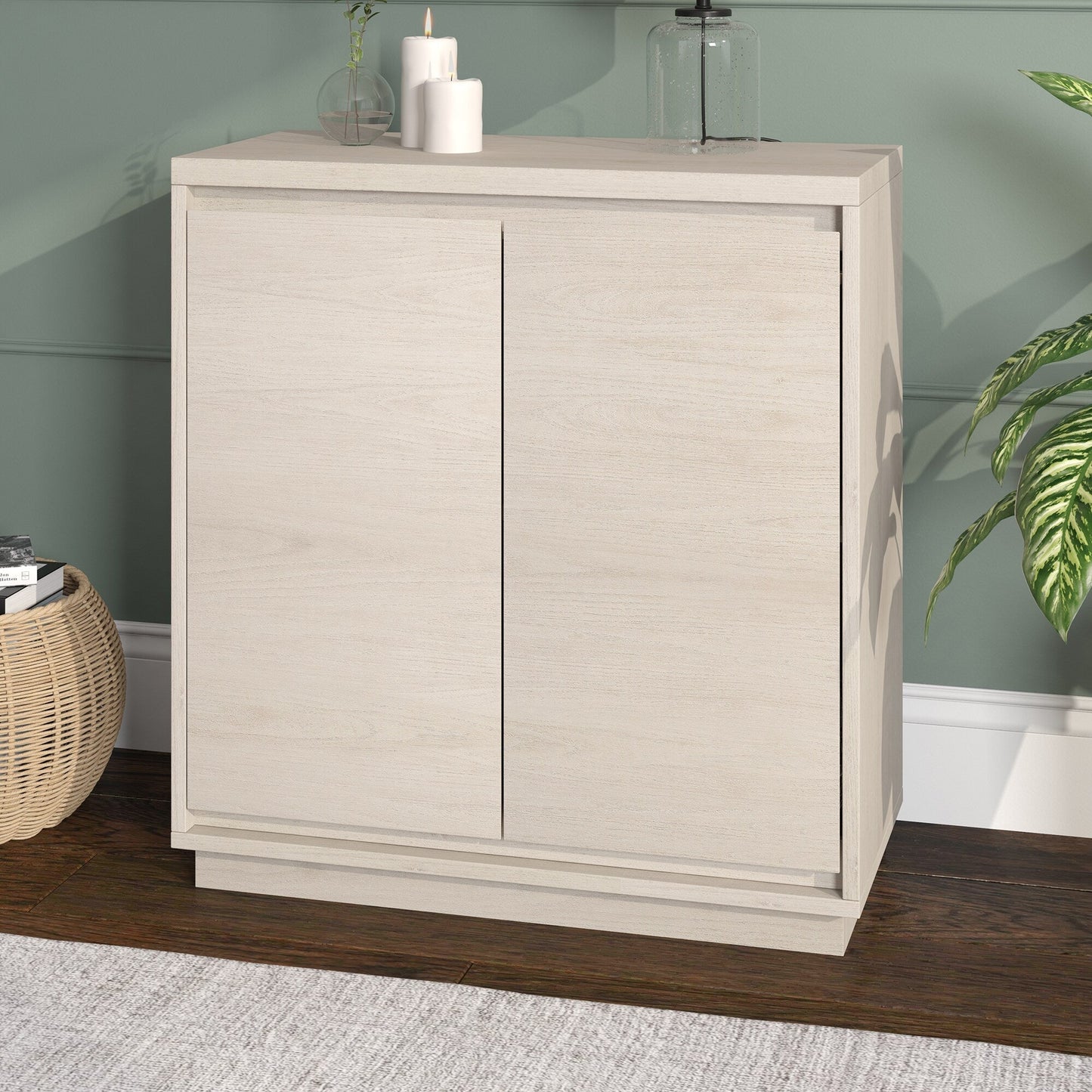 Hailey Home Presque Alder White 2-Shelf Office Cabinet