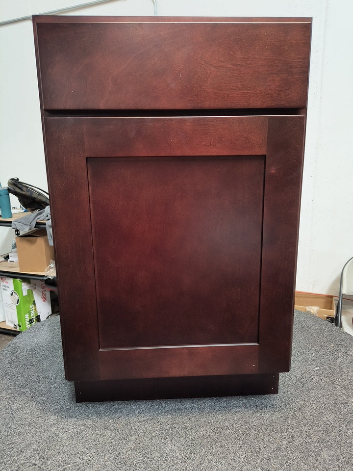 RELIABILT Parkstone 12-in W x 34.5-in H x 24-in D Espresso 1-Drawer Base Fully Assembled Plywood Cabinet (Flat Panel Shaker Style)