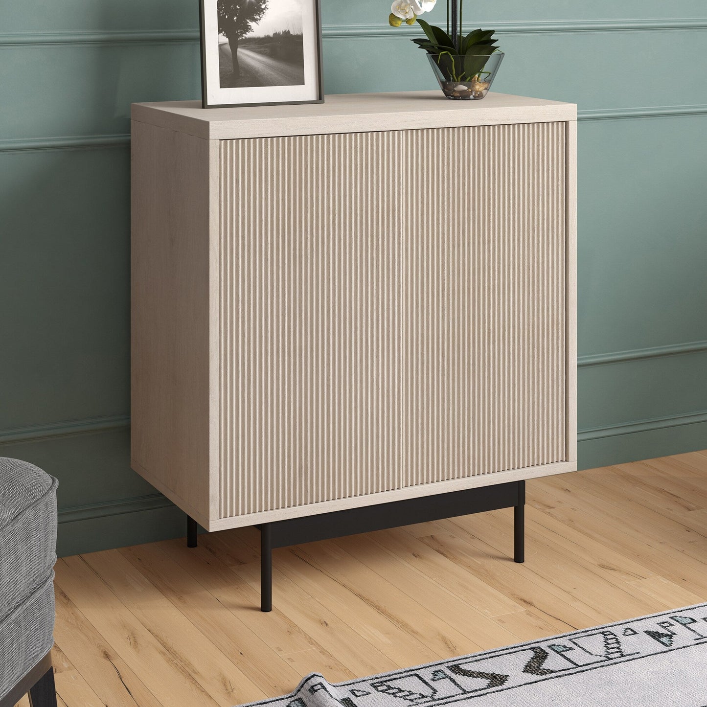 Hailey Home Whitman Alder White 2-Shelf Office Cabinet