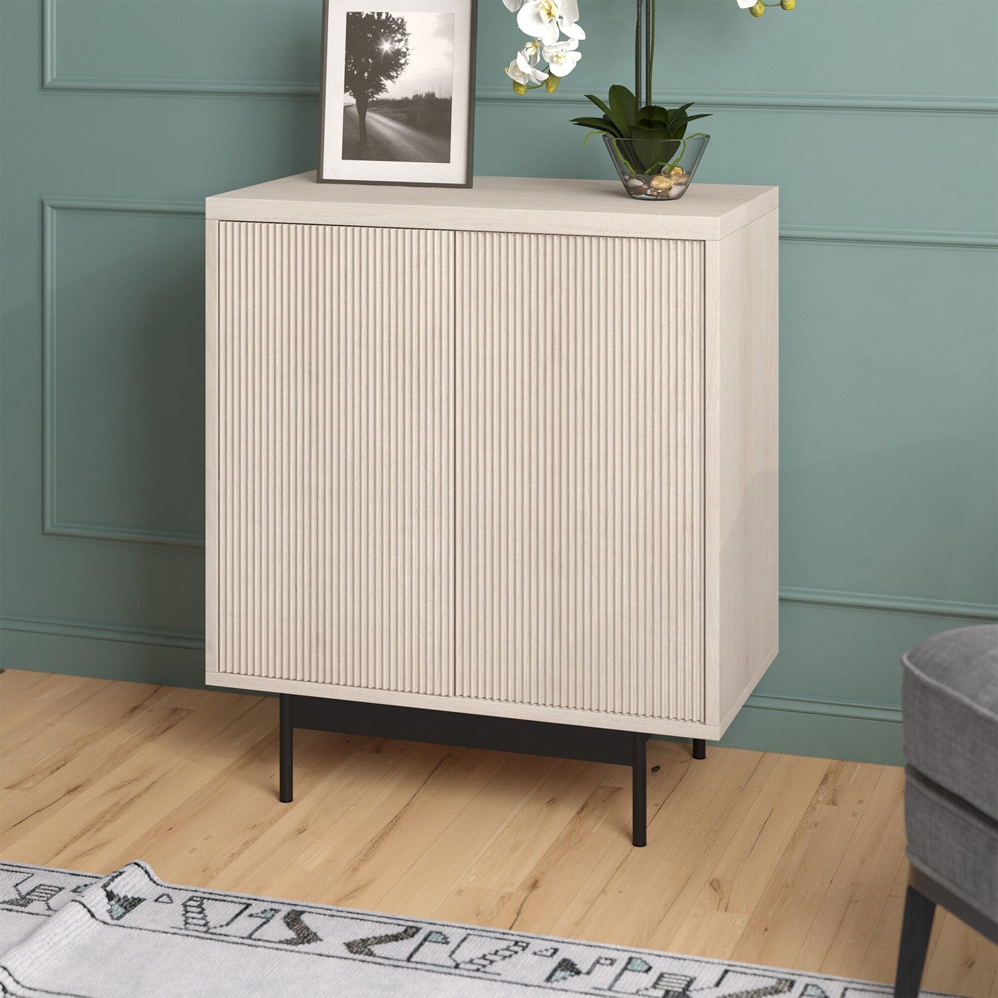 Hailey Home Whitman Alder White 2-Shelf Office Cabinet