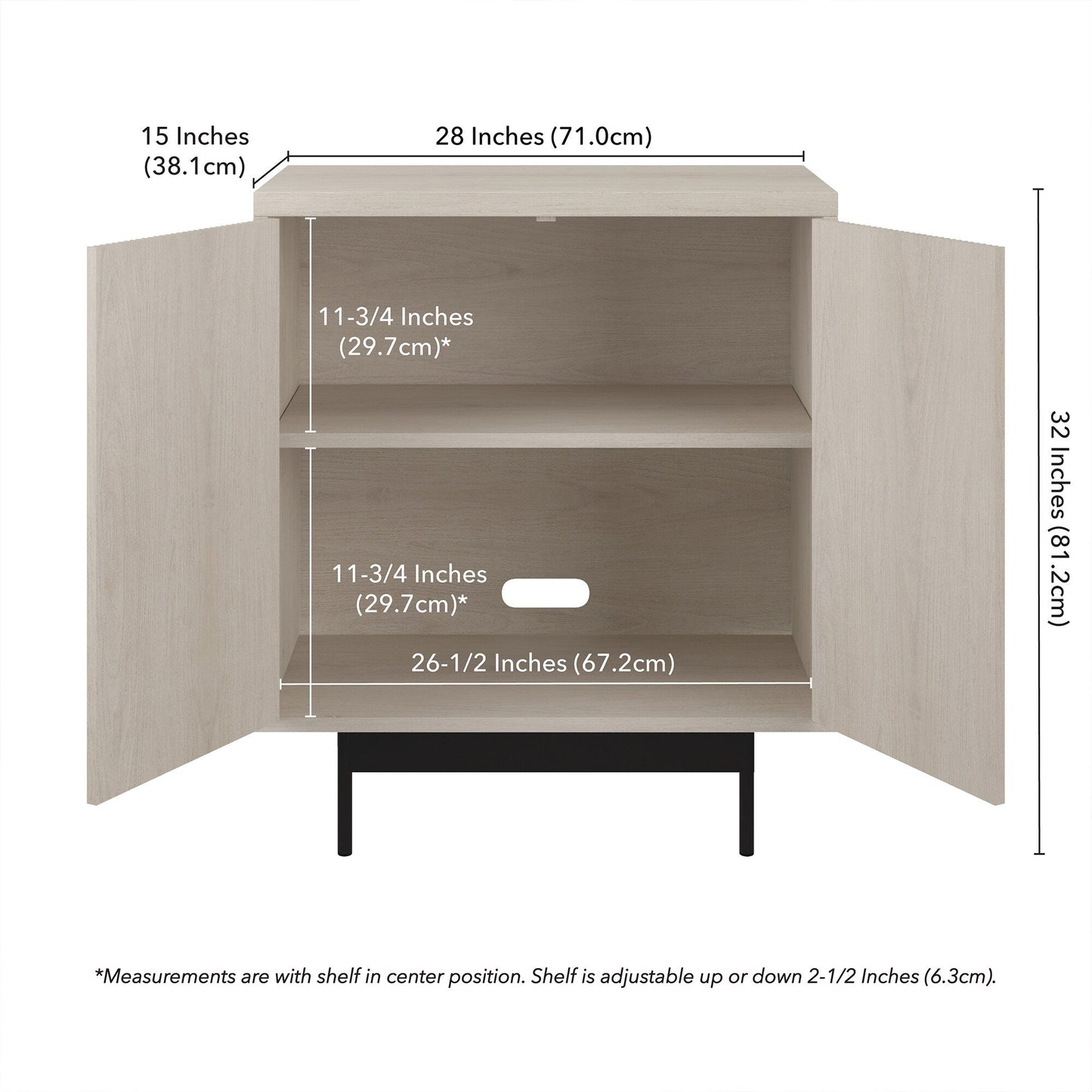 Hailey Home Whitman Alder White 2-Shelf Office Cabinet