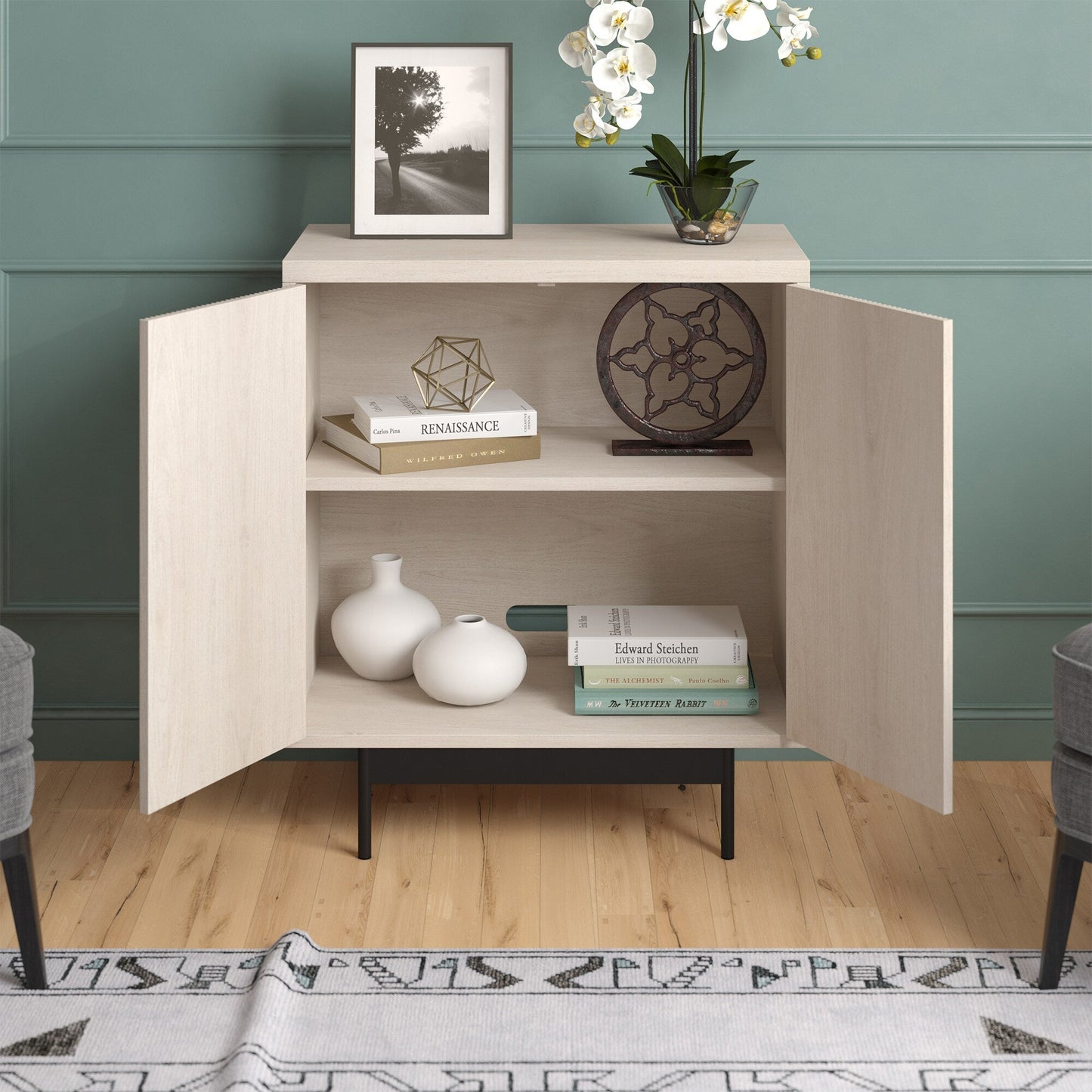Hailey Home Whitman Alder White 2-Shelf Office Cabinet