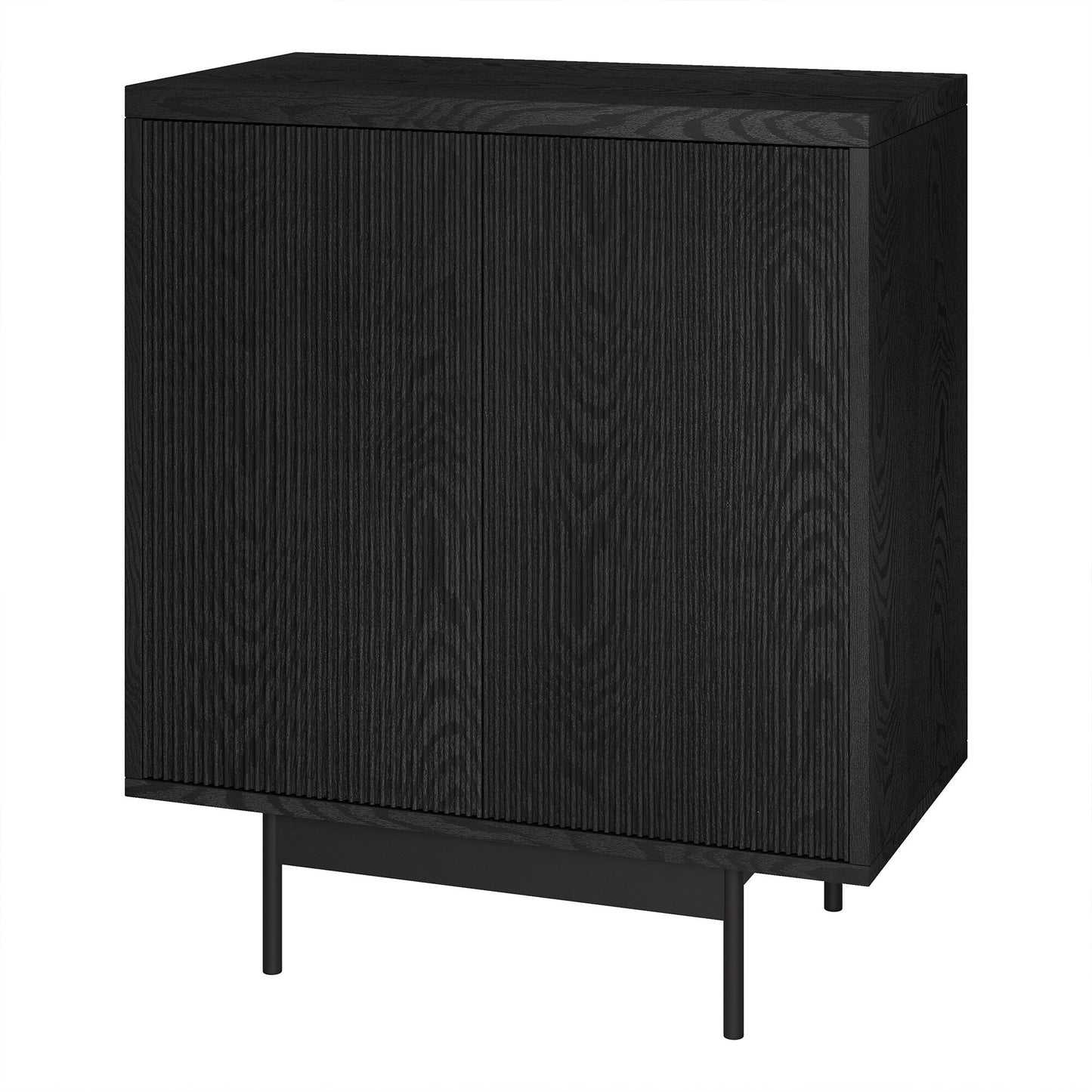 Hailey Home Whitman Black Grain 2-Shelf Office Cabinet