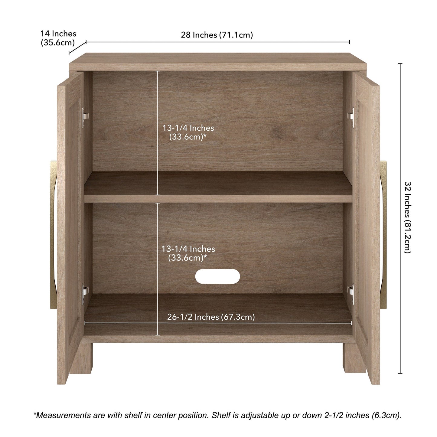 Hailey Home Chabot Antiqued Gray Oak 2-Shelf Office Cabinet