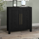 Hailey Home Chabot Black Grain 2-Shelf Office Cabinet