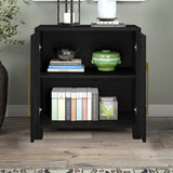 Hailey Home Chabot Black Grain 2-Shelf Office Cabinet
