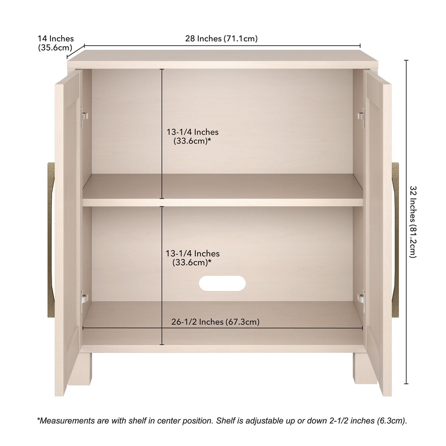 Hailey Home Chabot Alder White 2-Shelf Office Cabinet