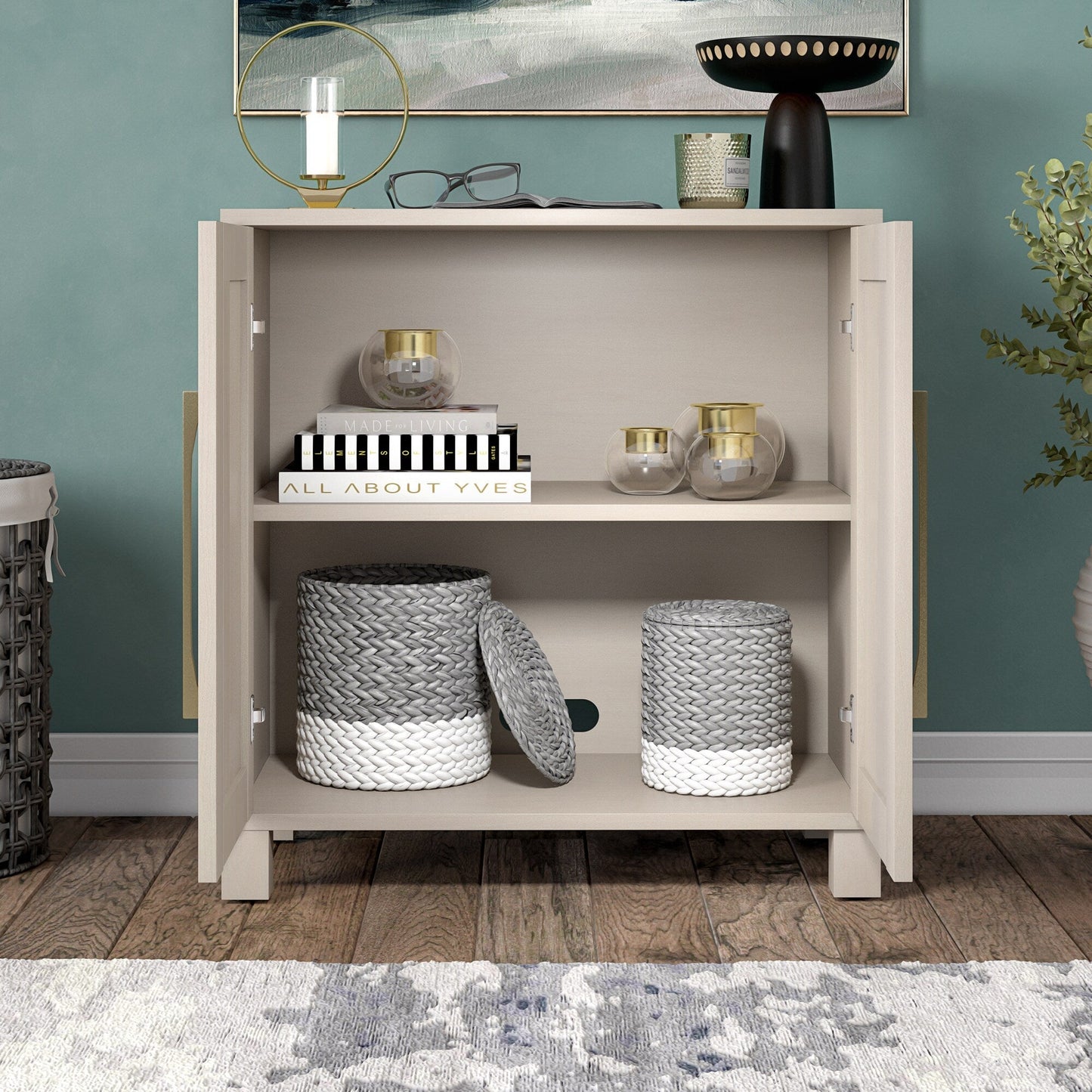 Hailey Home Chabot Alder White 2-Shelf Office Cabinet