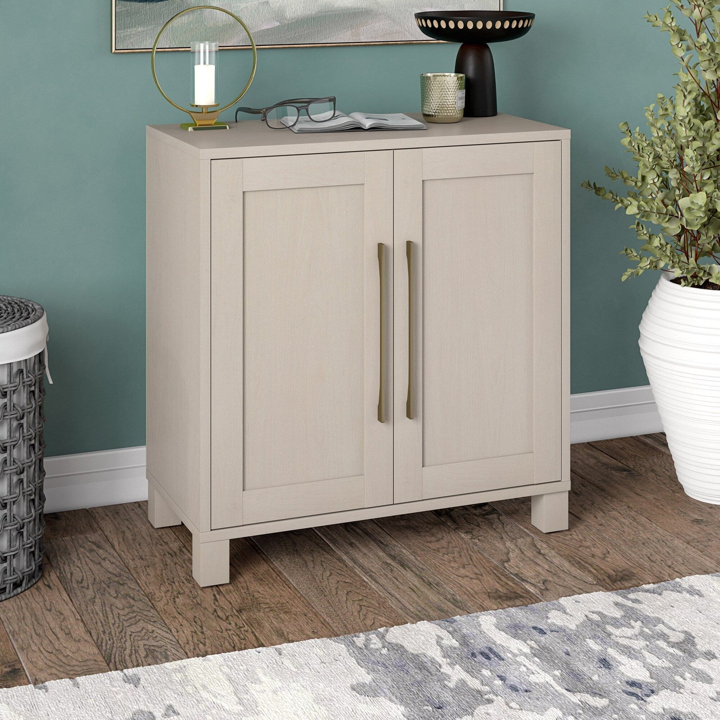 Hailey Home Chabot Alder White 2-Shelf Office Cabinet