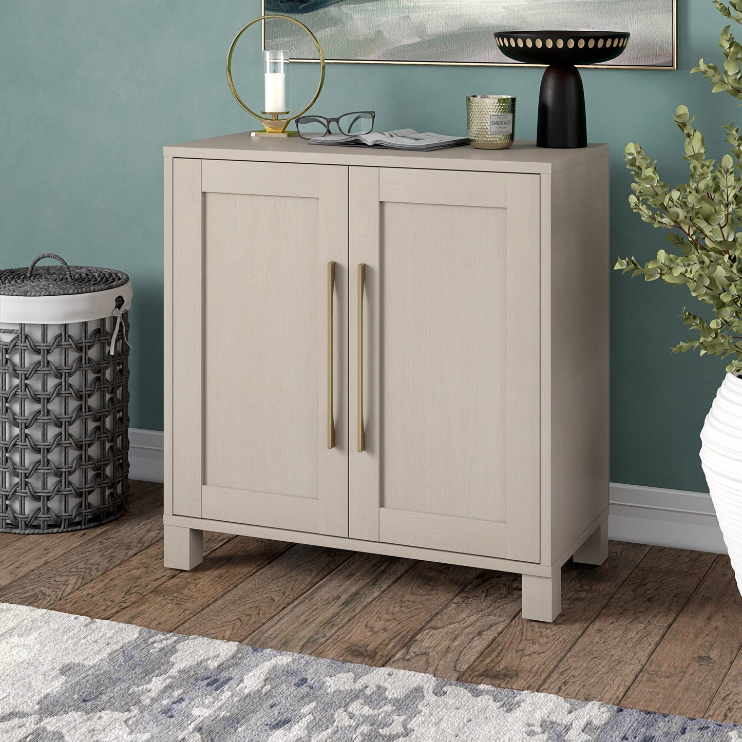 Hailey Home Chabot Alder White 2-Shelf Office Cabinet