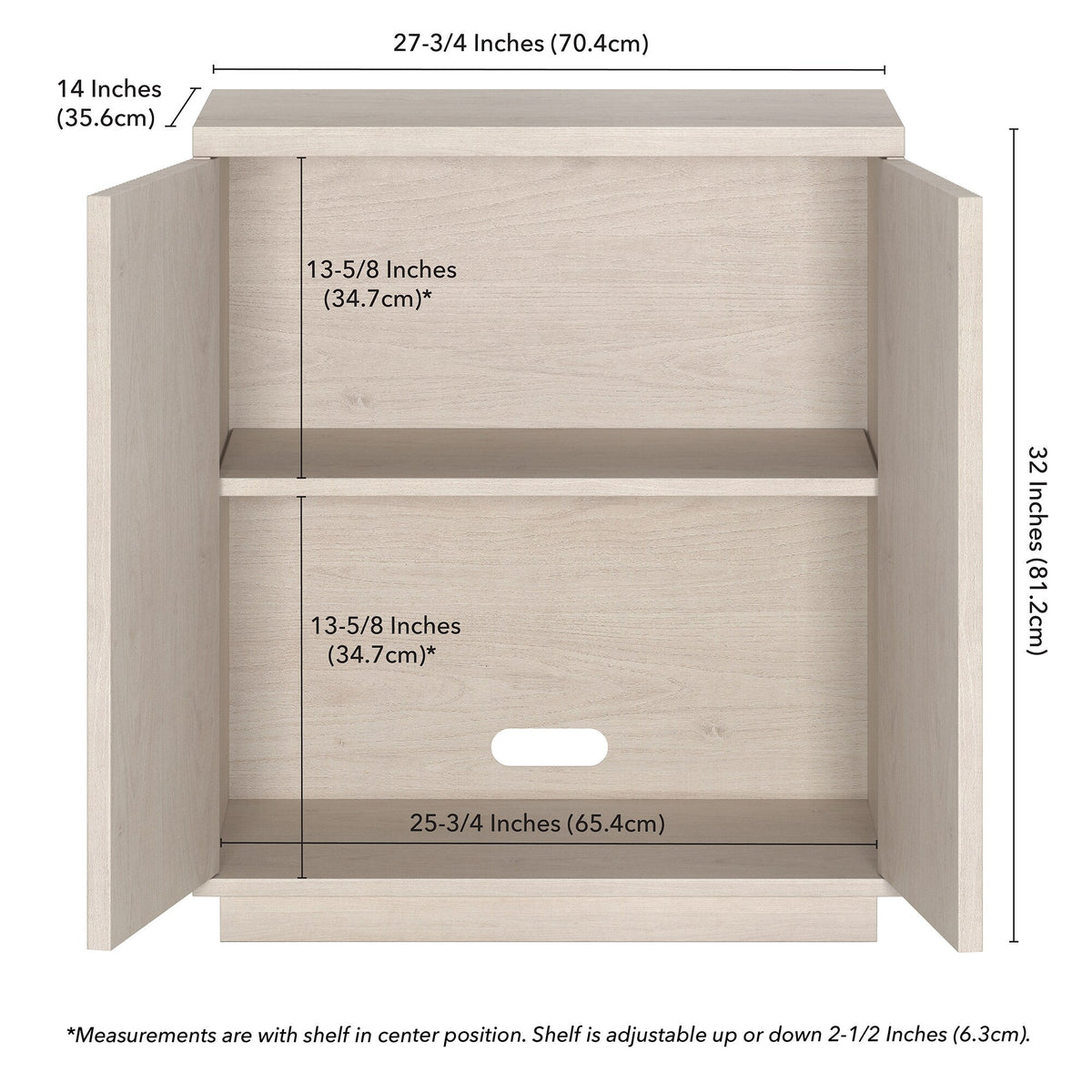 Hailey Home Alston Alder White 2-Shelf Office Cabinet