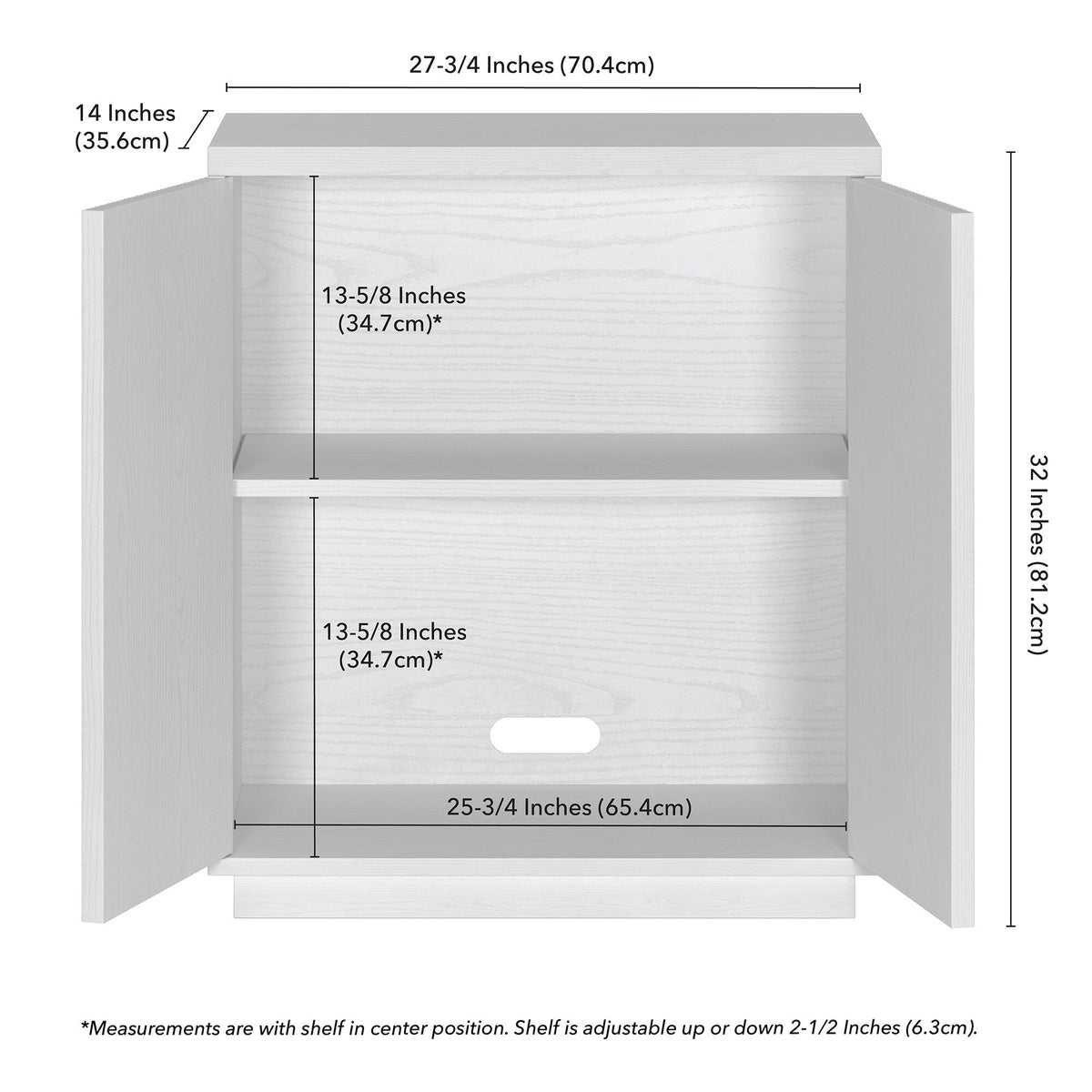 Hailey Home Alston White 2-Shelf Office Cabinet