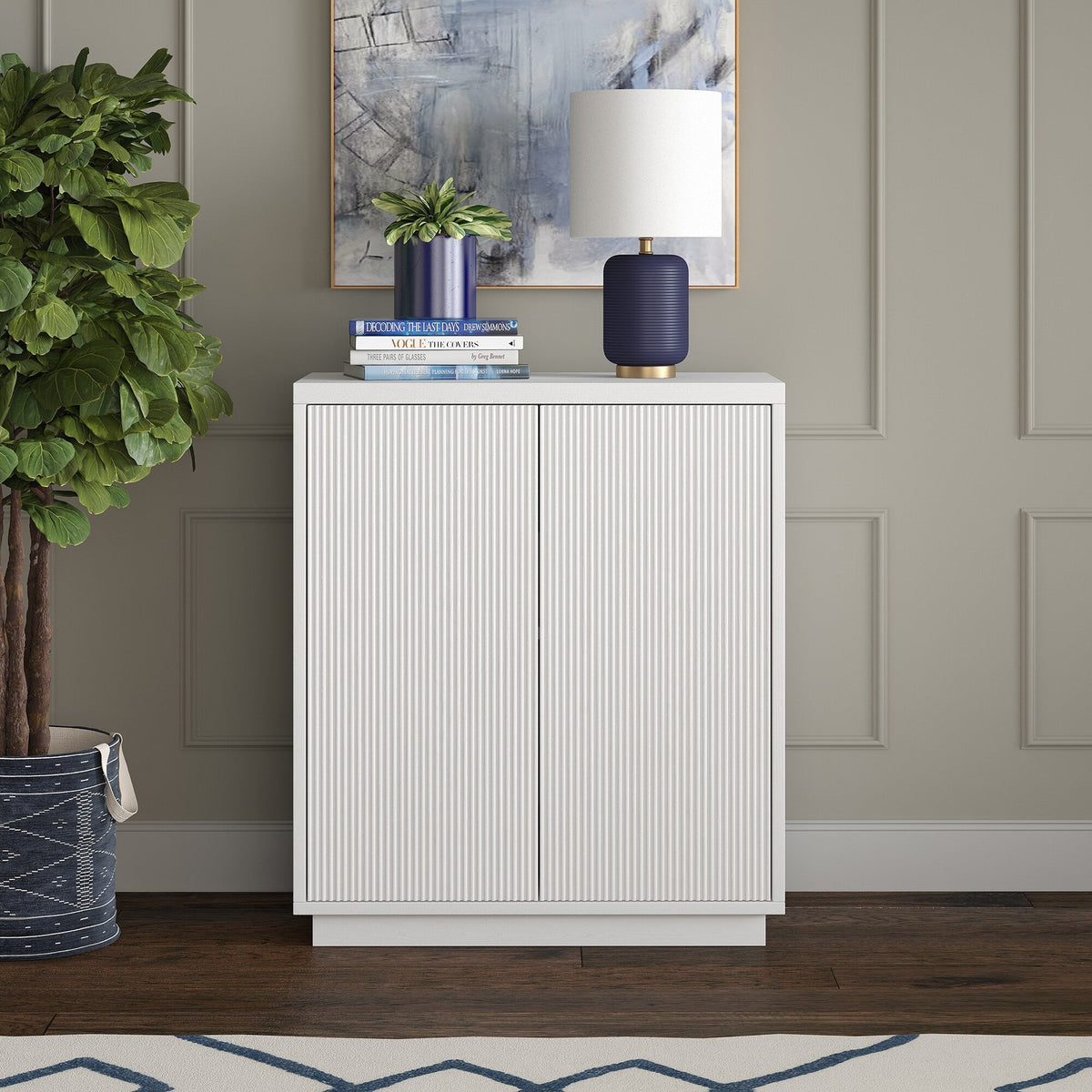 Hailey Home Alston White 2-Shelf Office Cabinet