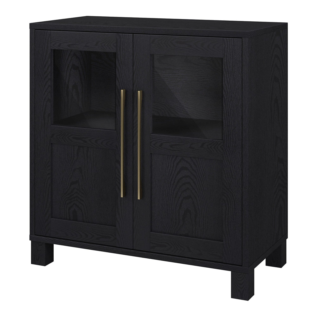 Hailey Home Holbrook Black Grain 2-Shelf Office Cabinet