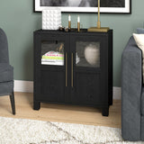 Hailey Home Holbrook Black Grain 2-Shelf Office Cabinet