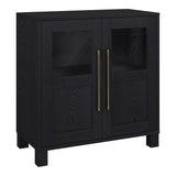 Hailey Home Holbrook Black Grain 2-Shelf Office Cabinet