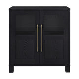 Hailey Home Holbrook Black Grain 2-Shelf Office Cabinet