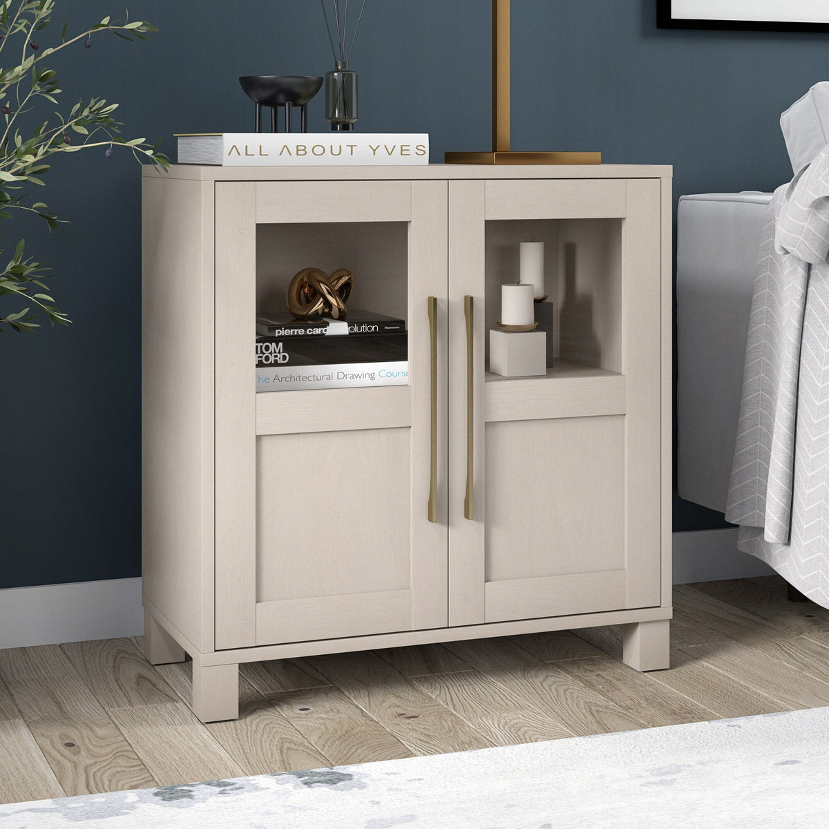 Hailey Home Holbrook Alder White 2-Shelf Office Cabinet