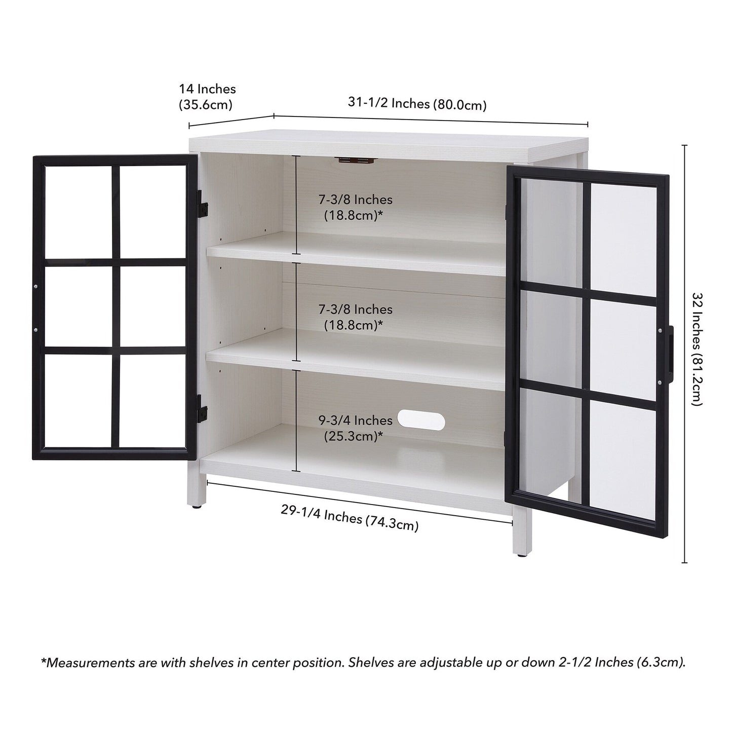 Hailey Home Bennett White 2-Shelf Office Cabinet