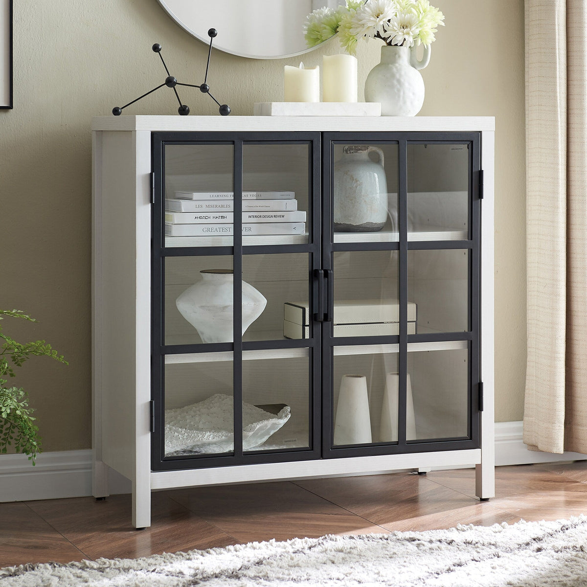 Hailey Home Bennett White 2-Shelf Office Cabinet