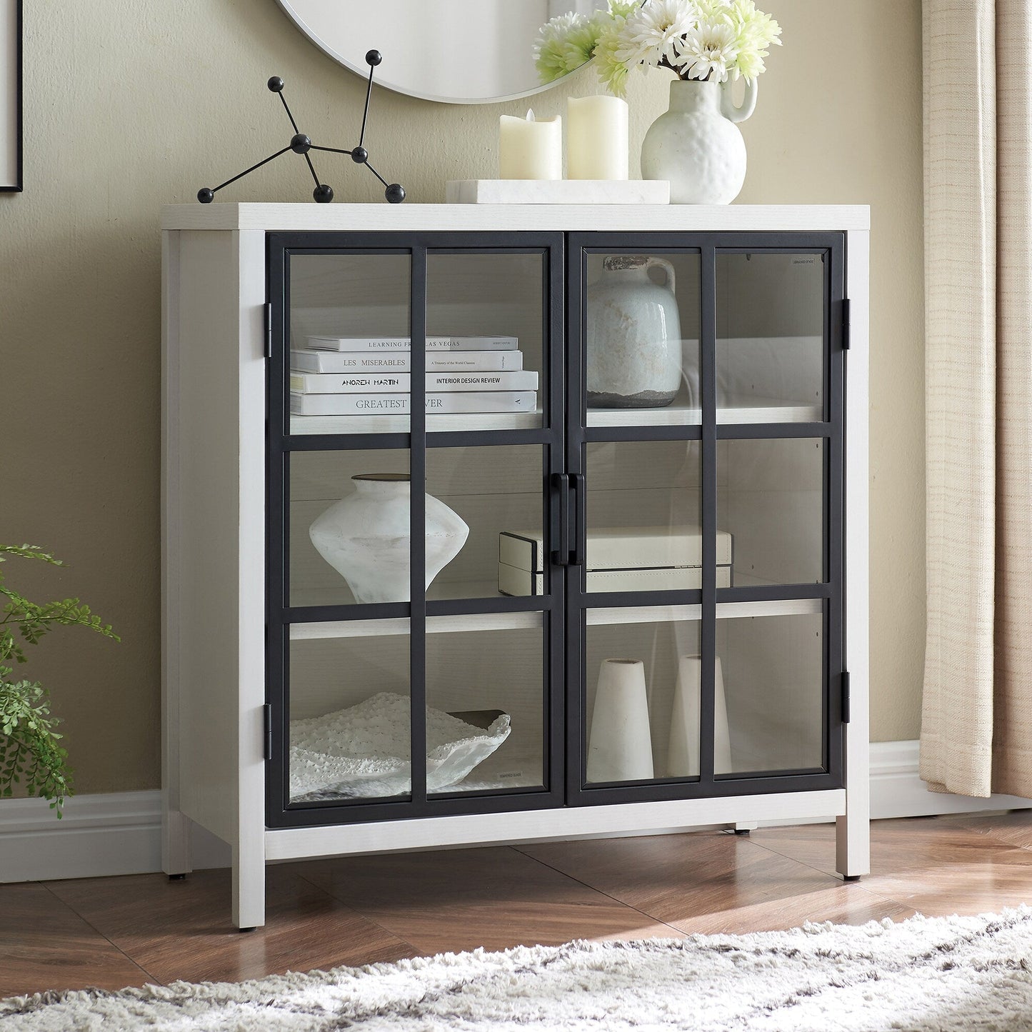 Hailey Home Bennett White 2-Shelf Office Cabinet