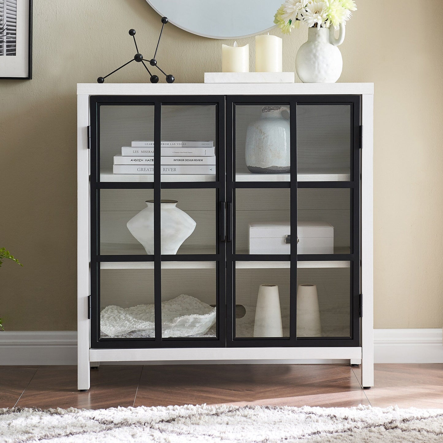 Hailey Home Bennett White 2-Shelf Office Cabinet