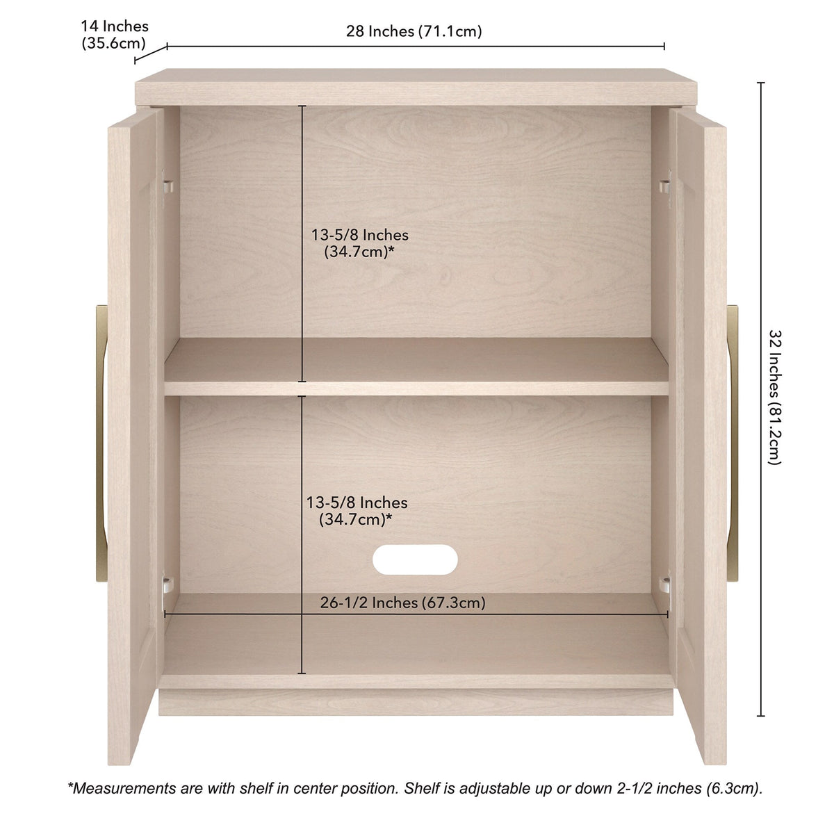 Hailey Home Tillman Alder White 2-Shelf Office Cabinet