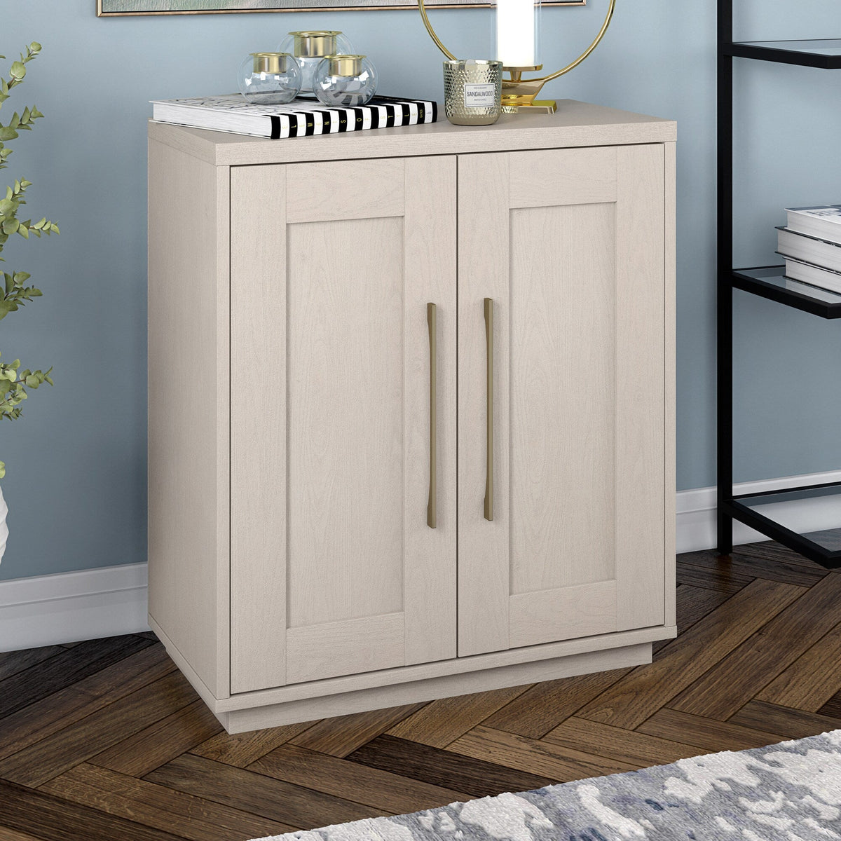 Hailey Home Tillman Alder White 2-Shelf Office Cabinet