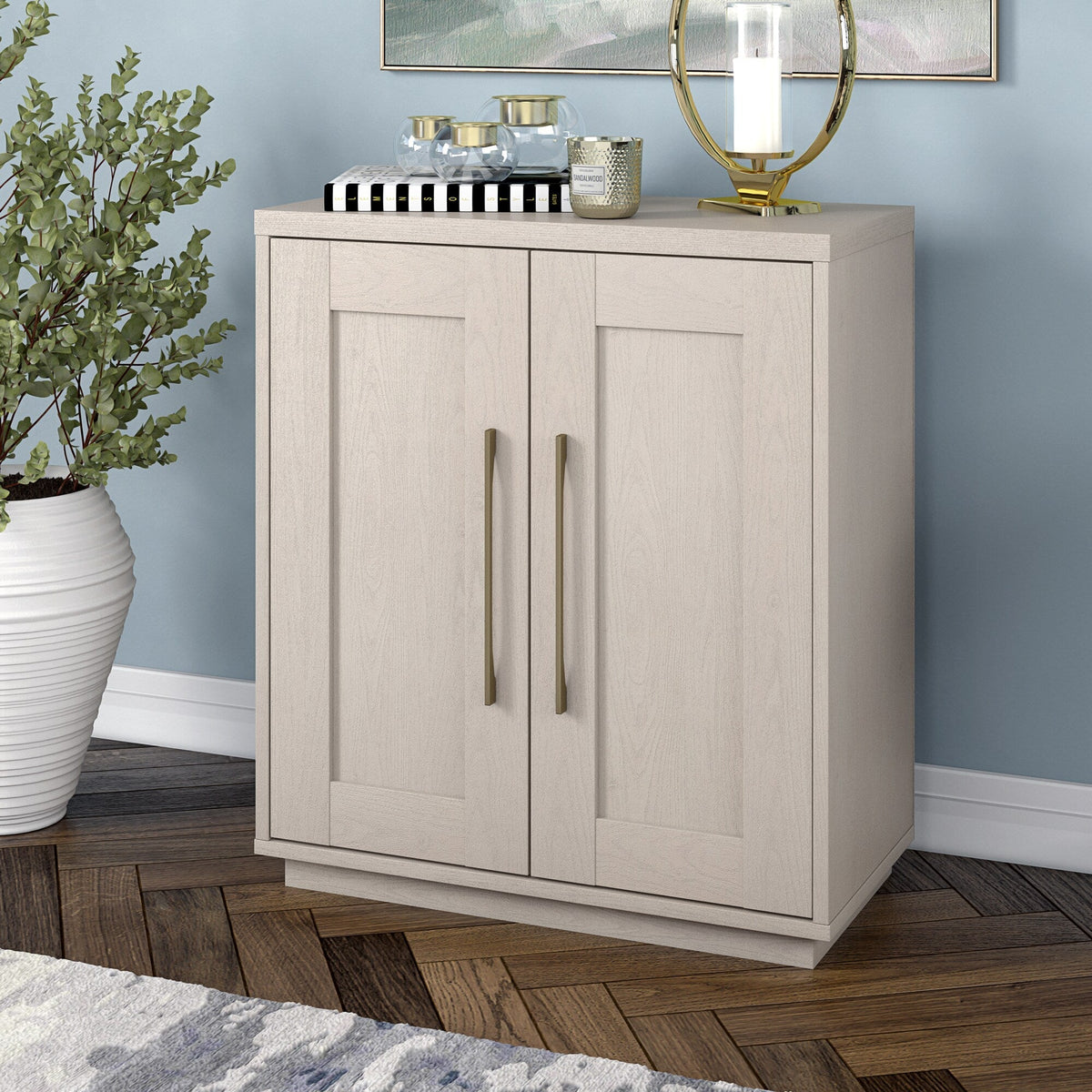 Hailey Home Tillman Alder White 2-Shelf Office Cabinet