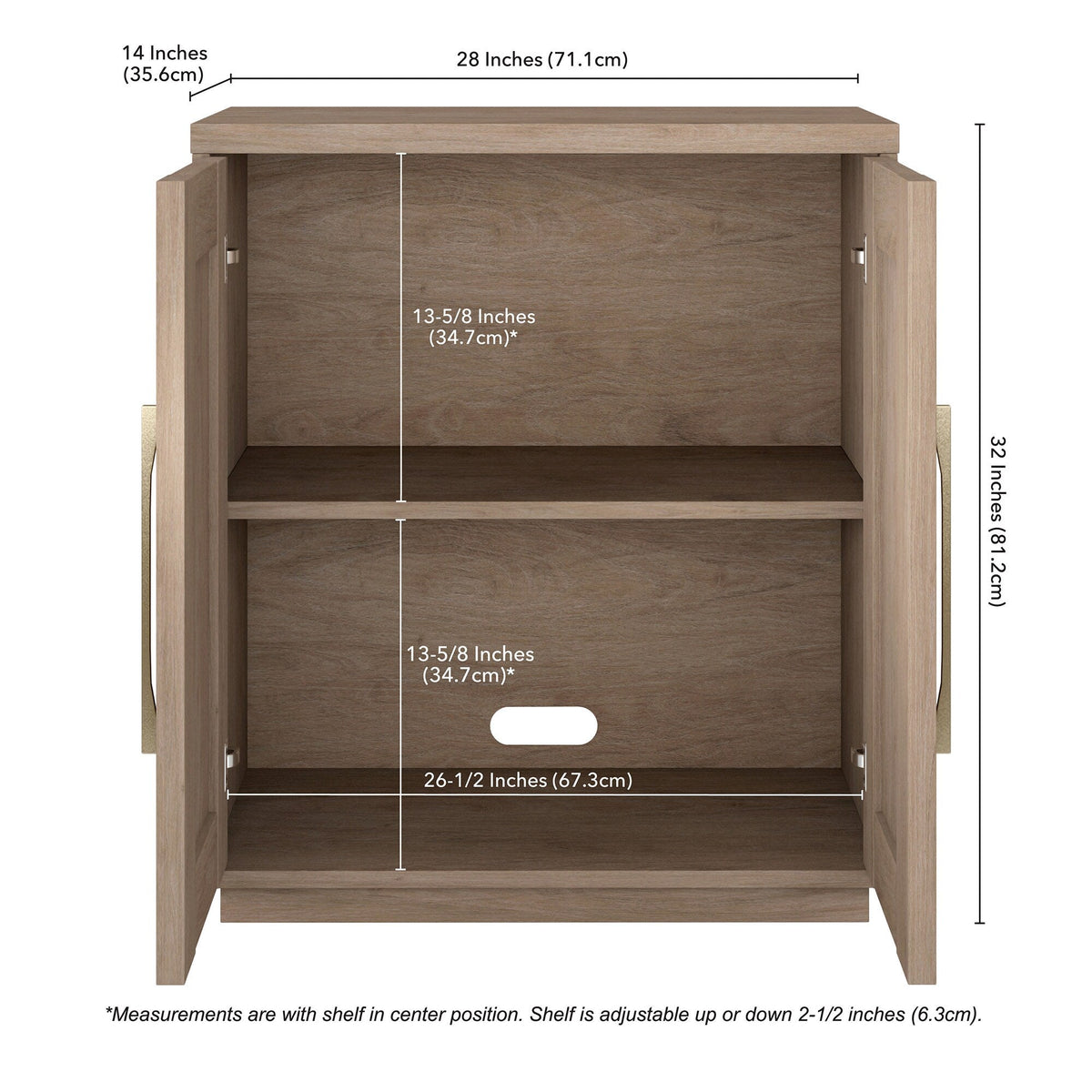 Hailey Home Tillman Antiqued Gray Oak 2-Shelf Office Cabinet