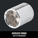 CRAFTSMAN Standard (SAE) 3/4-in Drive 12-Point 1-3/8-in Shallow Socket