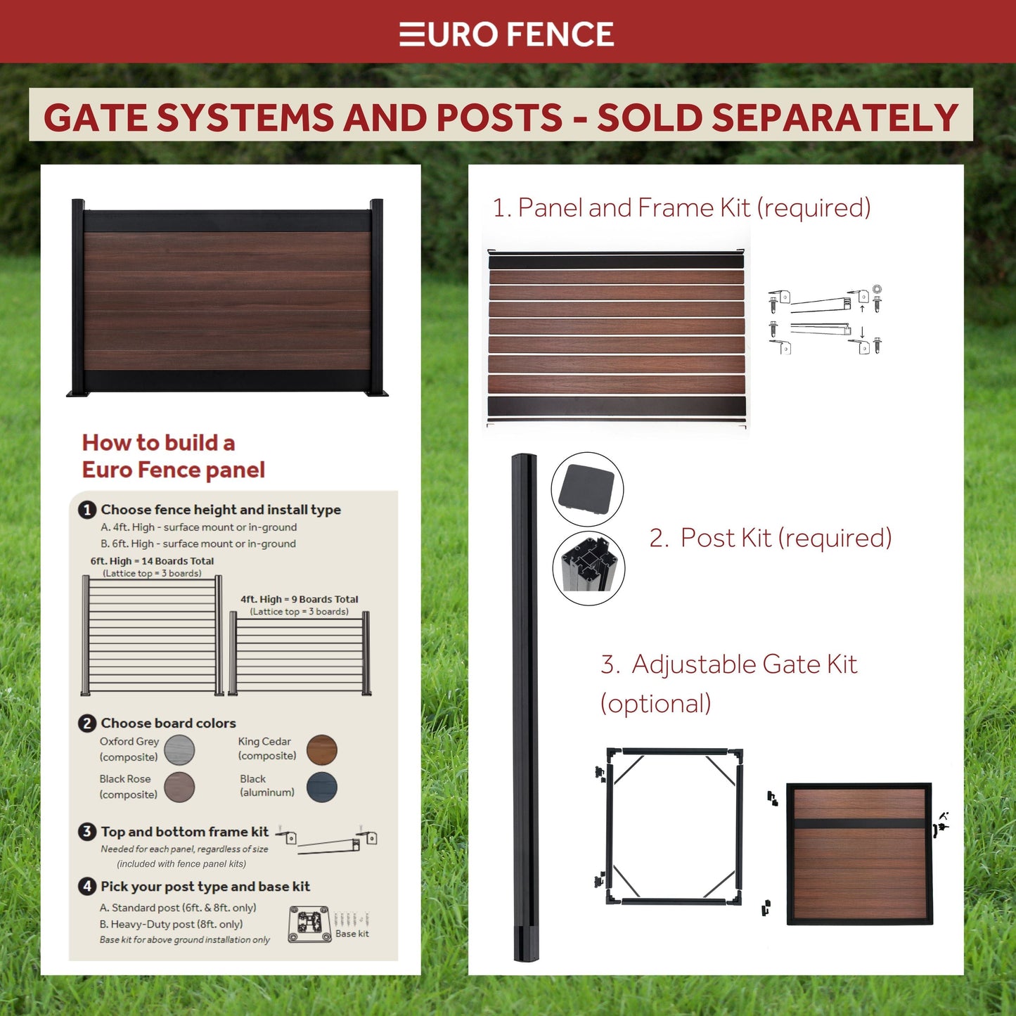 Infinity Euro 1.2-ft H x 6-ft W Black Privacy Aluminum Fence Panel