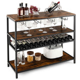 Goplus 300-Bottle Rustic Brown Wood Wine Cabinet