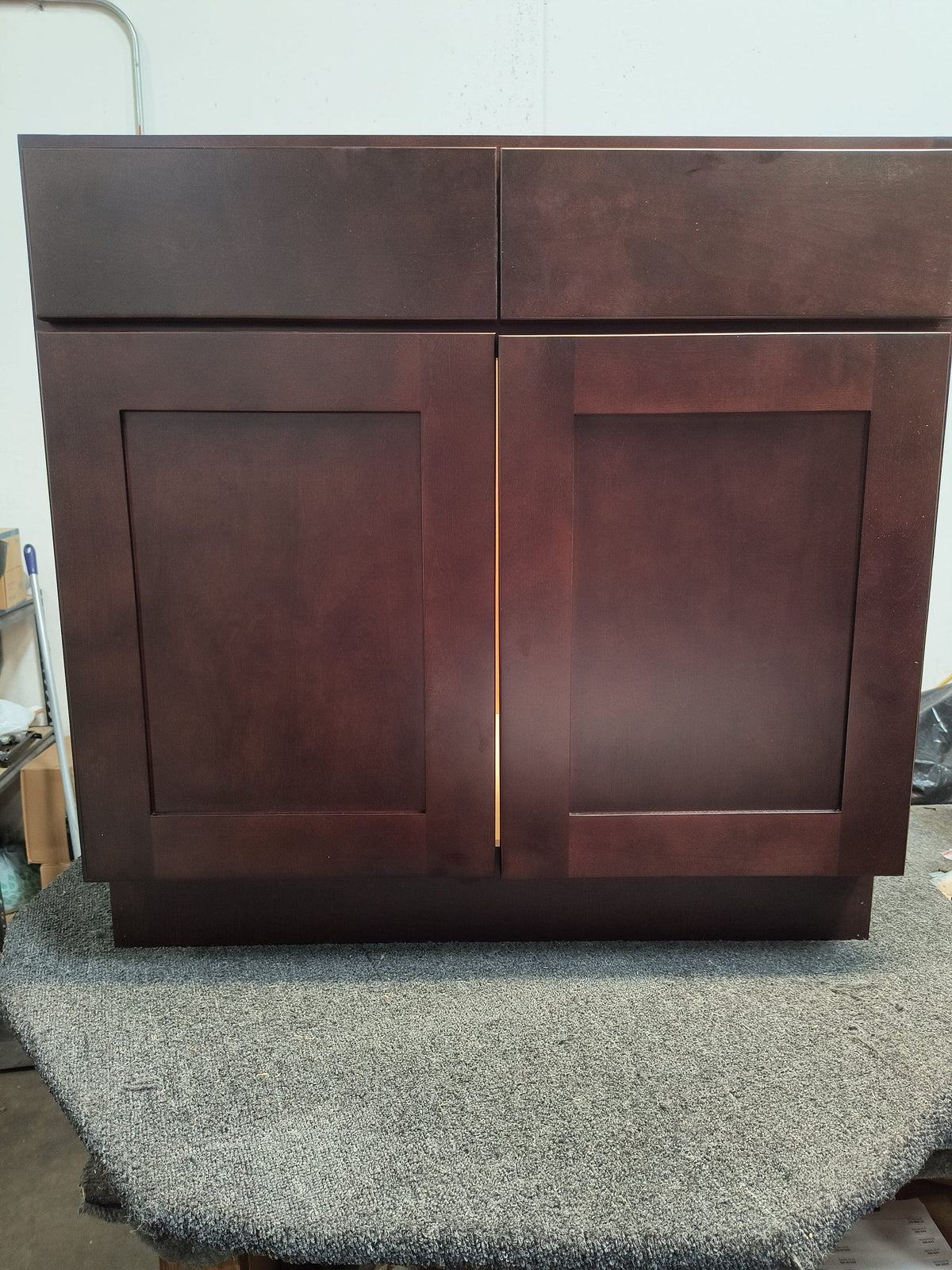 RELIABILT Parkstone 27-in W x 34.5-in H x 24-in D Espresso 1-Drawer Base Fully Assembled Plywood Cabinet (Flat Panel Shaker Style)