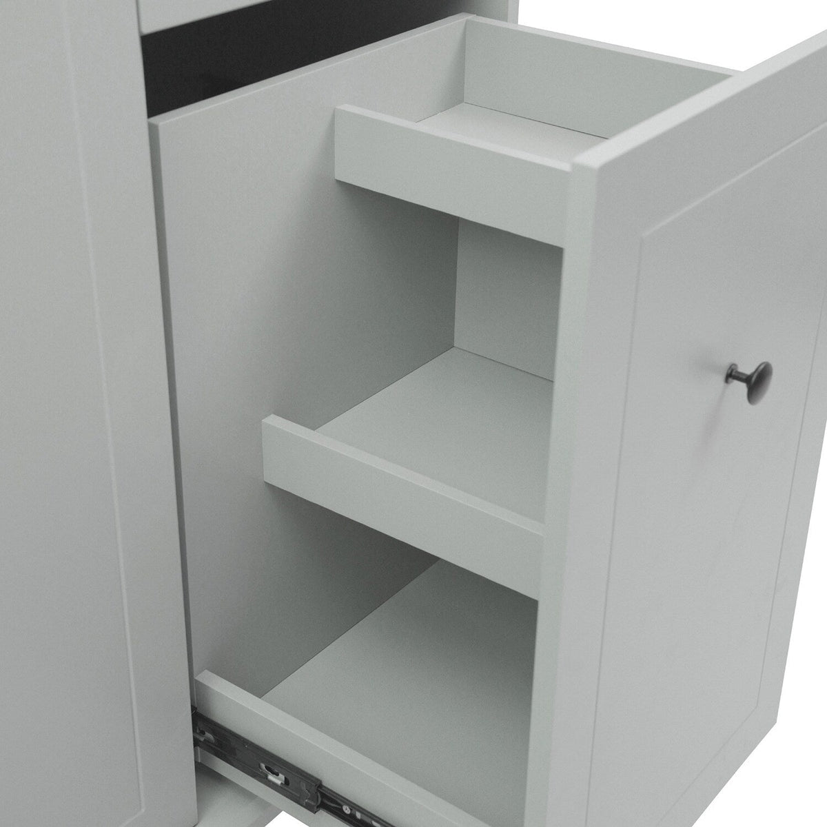 Bybafun Gray Mdf Base with Wood Top Rolling Kitchen Cart (28.7-in x 53.9-in x 36.8-in)