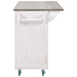 Bybafun Blue Mdf Base with Mdf Wood Top Rolling Kitchen Cart (25.7-in x 51.6-in x 36.7-in)